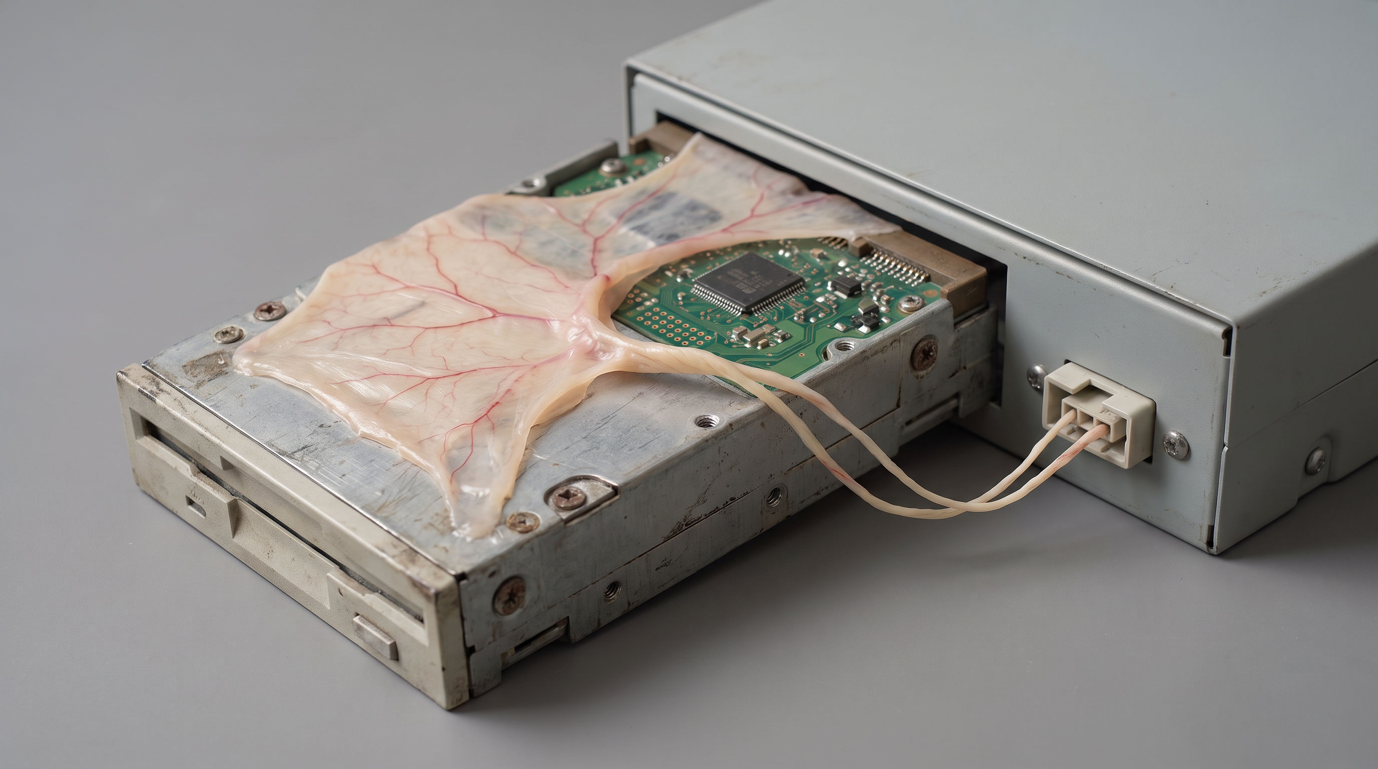 A removable metal memory cartridge containing vascular tissue and circuits